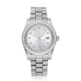 Presidential Moissanite Iced Out Silicone Band Watch 14K white Gold 13.3CT 41mm