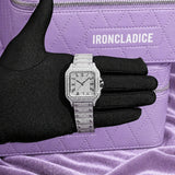 Presidential Moissanite Iced Out Silicone Band Watch 14K white Gold 13.3CT 41mm
