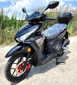 200cc 4 Stroke EFI Gas Moped Scooter Fully Assembled W/ LED Lights - ZINGER 200 BLACK