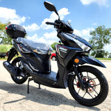 200cc 4 Stroke EFI Gas Moped Scooter Fully Assembled W/ LED Lights - ZINGER 200 BLACK