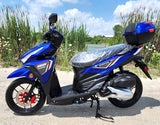 200cc 4 Stroke EFI Gas Moped Scooter Fully Assembled W/ LED Lights - ZINGER 200 BLUE