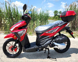 200cc 4 Stroke EFI Gas Moped Scooter Fully Assembled W/ LED Lights - ZINGER 200 RED