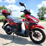 200cc 4 Stroke EFI Gas Moped Scooter Fully Assembled W/ LED Lights - ZINGER 200 RED