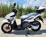 200cc 4 Stroke EFI Gas Moped Scooter Fully Assembled W/ LED Lights - ZINGER 200 WHITE