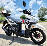 200cc 4 Stroke EFI Gas Moped Scooter Fully Assembled W/ LED Lights - ZINGER 200 WHITE