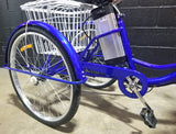 Electric Powered 26" Adult Tricycle Motorized 3 Wheel Mobility Trike Scooter Bicycle - Critter SLC - BLUE