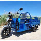 Electric Powered Cargo Truck 1000 Watt Motorized Scooter Moped Truck 3 Wheel Trike Bicycle Scooter - BLUE