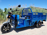 Electric Powered Cargo Truck 1000 Watt Motorized Scooter Moped Truck 3 Wheel Trike Bicycle Scooter - BLUE