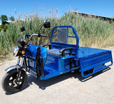 Electric Powered Cargo Truck 1000 Watt Motorized Scooter Moped Truck 3 Wheel Trike Bicycle Scooter - BLUE
