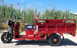 Electric Powered Cargo Truck 1000 Watt Motorized Scooter Moped Truck 3 Wheel Trike Bicycle Scooter - RED
