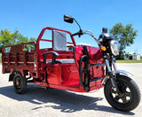 Electric Powered Cargo Truck 1000 Watt Motorized Scooter Moped Truck 3 Wheel Trike Bicycle Scooter - RED