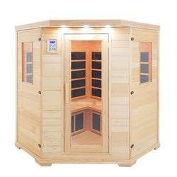 GSI - 3-4 Person Corner FAR Infrared Sauna Canadian Hemlock - Maui
