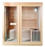 New Traditional Sauna 3 - 4 Person Canadian Hemlock Indoor Wet Dry Steam Sauna