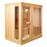 New Traditional Sauna 3 - 4 Person Canadian Hemlock Indoor Wet Dry Steam Sauna