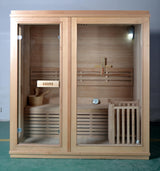 New Traditional Sauna 3 - 4 Person Canadian Hemlock Indoor Wet Dry Steam Sauna