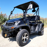 400cc GVX Gas Golf Cart UTV 4x4 With Rear Flip Seat Street Legal Light Package All Wheel Drive - BLACK