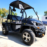 400cc GVX Gas Golf Cart UTV 4x4 With Rear Flip Seat Street Legal Light Package All Wheel Drive - BLACK