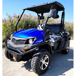 400cc GVX Gas Golf Cart UTV 4x4 With Rear Flip Seat Street Legal Light Package All Wheel Drive - BLUE