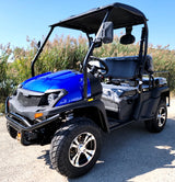 400cc GVX Gas Golf Cart UTV 4x4 With Rear Flip Seat Street Legal Light Package All Wheel Drive - BLUE