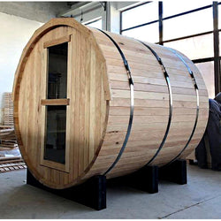 GSI - 4-6 Person Outdoor Barrel Sauna Hemlock Wood - Wet/Dry - Silver Lake Edition - SH1818