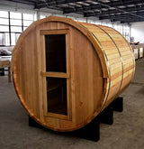 4-6 Person Outdoor Barrel Sauna Hemlock Wood - Wet/Dry - Silver Lake Edition