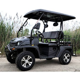 New Gas Golf Cart UTV Hybrid Big Hammer 200 GVX Side by Side UTV With Custom Rims/Tires - Black