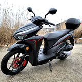 200cc 4 Stroke EFI Gas Moped Scooter W/ LED Lights - CLASH 200 BLACK Without Pedals 182