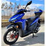 200cc 4 Stroke EFI Gas Moped Scooter W/ LED Lights - CLASH 200 BLUE Without Pedals 182