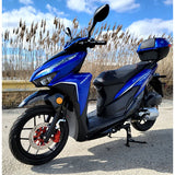 200cc 4 Stroke EFI Gas Moped Scooter W/ LED Lights - CLASH 200 BLUE Without Pedals 182