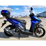200cc 4 Stroke EFI Gas Moped Scooter W/ LED Lights - CLASH 200 BLUE Without Pedals 182