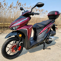 200cc 4 Stroke EFI Gas Moped Scooter W/ LED Lights - CLASH 200 RED Without Pedals 182