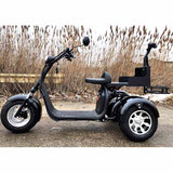 2000W Electric Fat Tire Trike 60V 3 Wheel Scooter Moped Bike w/ Golf Rack Like CityCoco Bike - CT-3G - BLACK