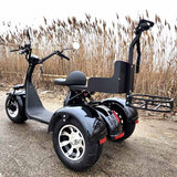 2000W Electric Fat Tire Trike 60V 3 Wheel Scooter Moped Bike w/ Golf Rack Like CityCoco Bike - CT-3G - BLACK