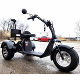 2000W Electric Fat Tire Trike 60V 3 Wheel Scooter Moped Bike w/ Golf Rack Like CityCoco Bike - CT-3G - BLACK