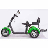 2000W Electric Fat Tire Trike 60V 3 Wheel Scooter Moped Bike w/ Golf Rack Like CityCoco Bike - CT-3G - BLACK