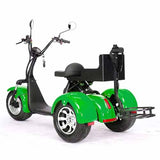 2000W Electric Fat Tire Trike 60V 3 Wheel Scooter Moped Bike w/ Golf Rack Like CityCoco Bike - CT-3G - BLACK