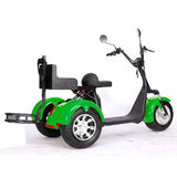 2000W Electric Fat Tire Trike 60V 3 Wheel Scooter Moped Bike w/ Golf Rack Like CityCoco Bike - CT-3G - BLACK