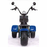 2000W Electric Fat Tire Trike 60V 3 Wheel Scooter Moped Bike w/ Golf Rack Like CityCoco Bike - CT-3G - BLACK