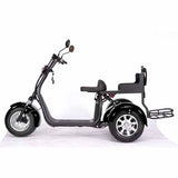 2000W Electric Fat Tire Trike 60V 3 Wheel Scooter Moped Bike w/ Golf Rack Like CityCoco Bike - CT-3G - BLACK