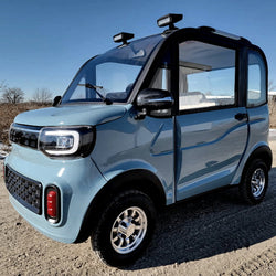 Electric Golf Car 4 Seater Small LSV Low Speed Vehicle Golf Cart 4 Seater 60v Coco Coupe Scooter Car With - Blue Gray