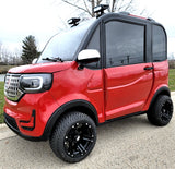 LE Coco Coupe Red Electric Golf Car Small LSV Low Speed Vehicle Golf Cart 4 Seater 60v Scooter Car - LE - RED