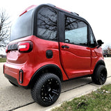 LE Coco Coupe Red Electric Golf Car Small LSV Low Speed Vehicle Golf Cart 4 Seater 60v Scooter Car - LE - RED