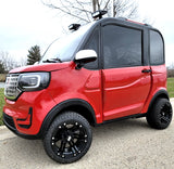 LE Coco Coupe Red Electric Golf Car Small LSV Low Speed Vehicle Golf Cart 4 Seater 60v Scooter Car - LE - RED