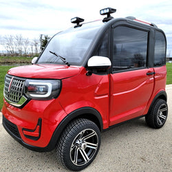 LE Coco Coupe Red Electric Golf Car Small LSV Low Speed Vehicle Golf Cart 4 Seater 60v Scooter Car - SW - RED