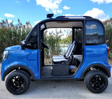LE Doorless Coco Coupe Electric Golf Car Small LSV Low Speed Vehicle Golf Cart 4 Seater 60v Scooter Car - BEACH EDITION - BLUE