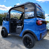 LE Doorless Coco Coupe Electric Golf Car Small LSV Low Speed Vehicle Golf Cart 4 Seater 60v Scooter Car - BEACH EDITION - BLUE