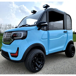 LE Coco Coupe Electric Golf Car Small LSV Low Speed Vehicle Golf Cart 4 Seater 60v Scooter Car - LIGHT BLUE