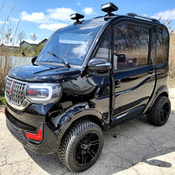 LE Coco Coupe Blackout Electric Golf Car Small LSV Low Speed Vehicle Golf Cart 4 Seater 60v Scooter Car - Black on Black