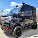 LE Coco Coupe Blackout Electric Golf Car Small LSV Low Speed Vehicle Golf Cart 4 Seater 60v Scooter Car - Black on Black