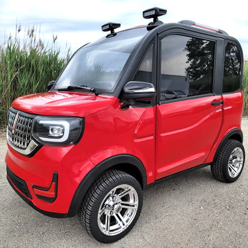 LE Coco Coupe Red Electric Golf Car Small LSV Low Speed Vehicle